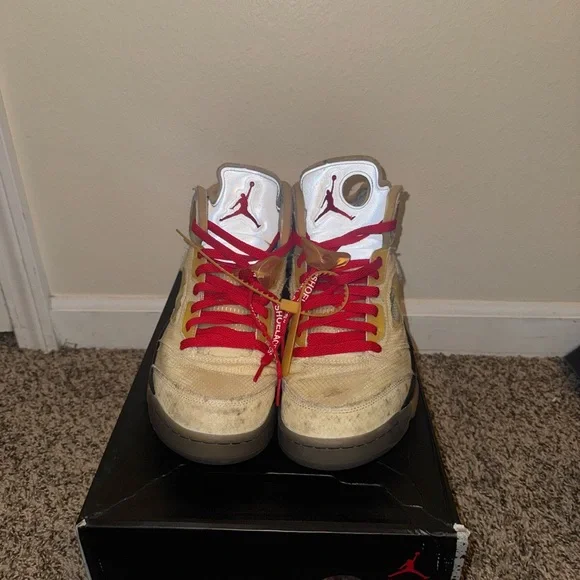 Jordan 5 Retro Off-White Sail Size 9 Virgil Abloh
